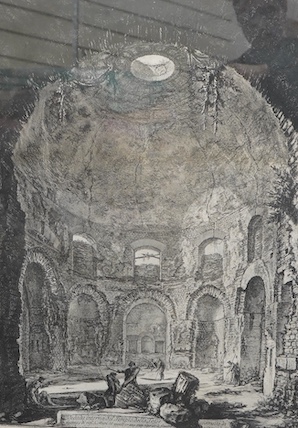 After Giovanni Battista Piranesi (Italian, 1720-1778), ‘Tempio della Tosse, near Tivoli’, etching, 63 x 47cm